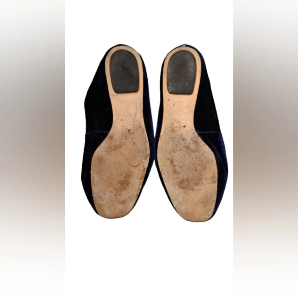 Tibi Navy Blue Velvet Cecil Loafers Sz 38.5